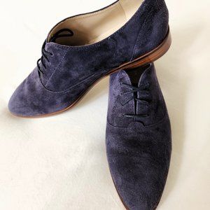 COLE HAAN NAVY BLUE SUEDE SHOES, LADIES 8 B